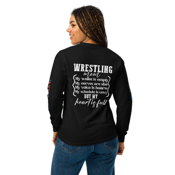 MI Rev Wrestling Mom: Garment-dyed heavyweight long-sleeve shirt - White Text - Image 3