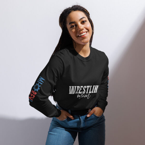 MI Rev Wrestling Mom: Garment-dyed heavyweight long-sleeve shirt - White Text - Image 2