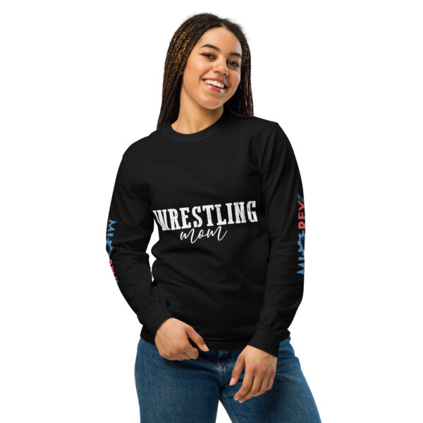 MI Rev Wrestling Mom: Garment-dyed heavyweight long-sleeve shirt - White Text - Image 4