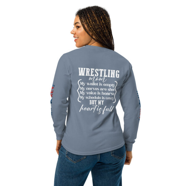 MI Rev Wrestling Mom: Garment-dyed heavyweight long-sleeve shirt - White Text - Image 21