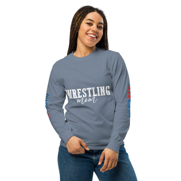 MI Rev Wrestling Mom: Garment-dyed heavyweight long-sleeve shirt - White Text - Image 20