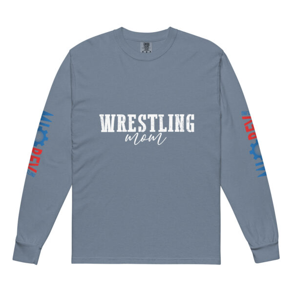 MI Rev Wrestling Mom: Garment-dyed heavyweight long-sleeve shirt - White Text - Image 29