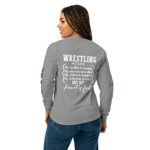 MI Rev Wrestling Mom: Garment-dyed heavyweight long-sleeve shirt - White Text - Image 15