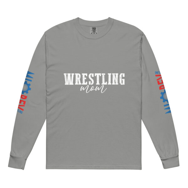 MI Rev Wrestling Mom: Garment-dyed heavyweight long-sleeve shirt - White Text - Image 33