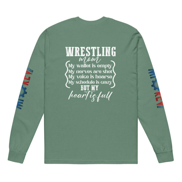 MI Rev Wrestling Mom: Garment-dyed heavyweight long-sleeve shirt - White Text - Image 32