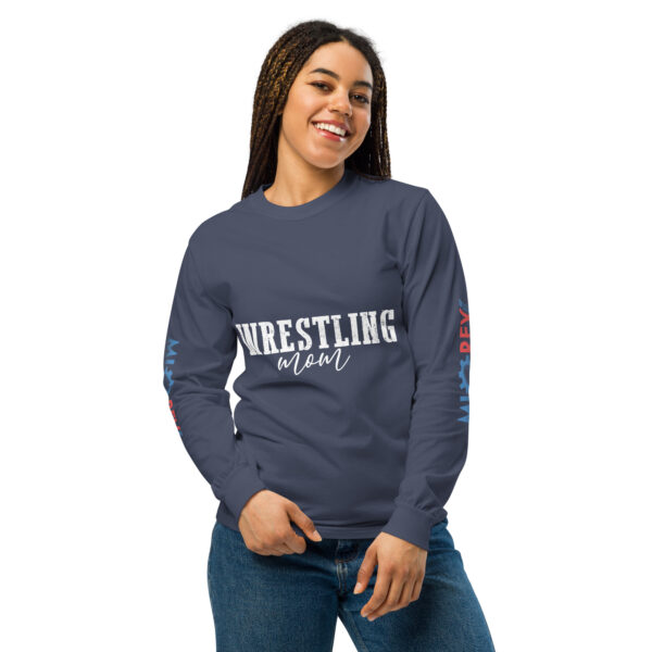 MI Rev Wrestling Mom: Garment-dyed heavyweight long-sleeve shirt - White Text - Image 23