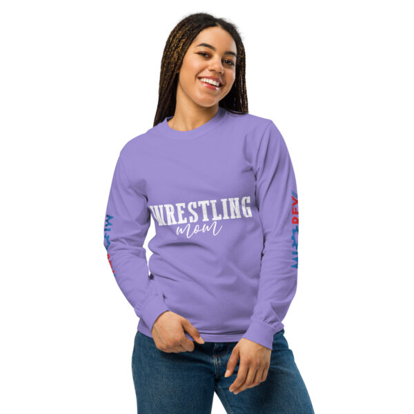 MI Rev Wrestling Mom: Garment-dyed heavyweight long-sleeve shirt - White Text - Image 11