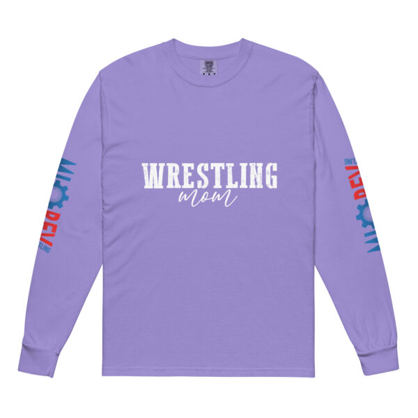 MI Rev Wrestling Mom: Garment-dyed heavyweight long-sleeve shirt - White Text - Image 35